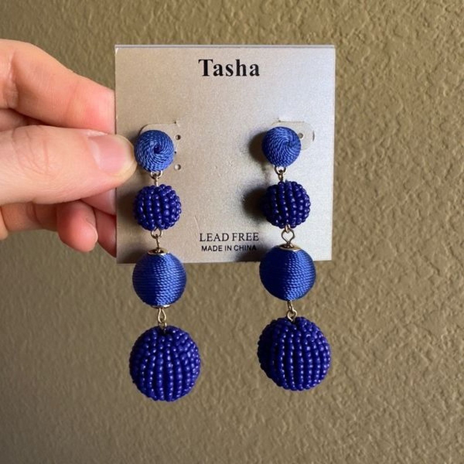 Tasha Blue Dangle Earrings Royal Blue
